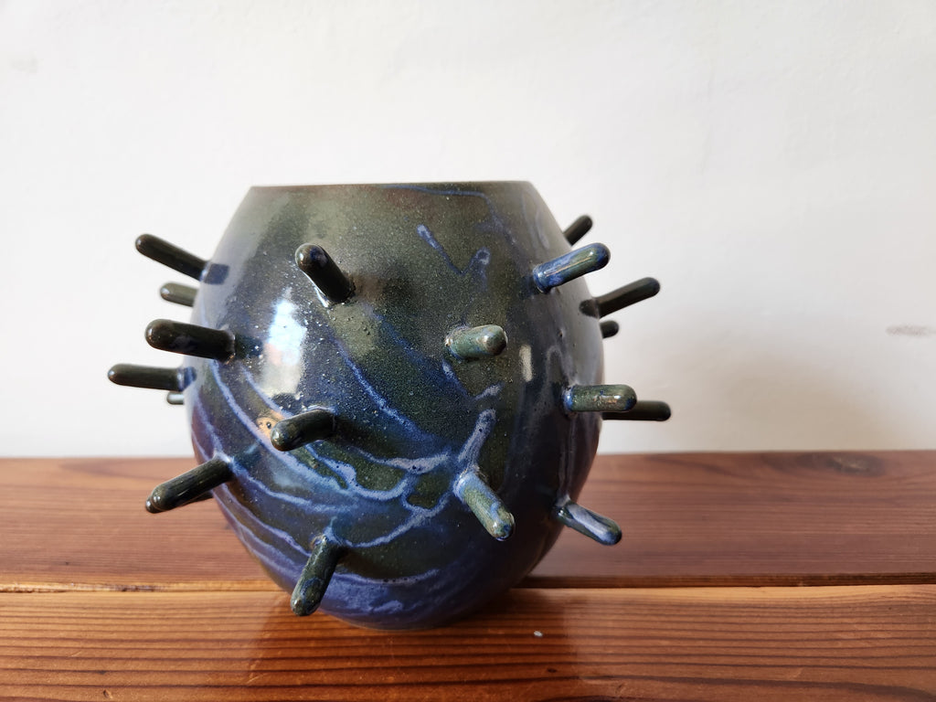 Blue/Green Spaceship Vase