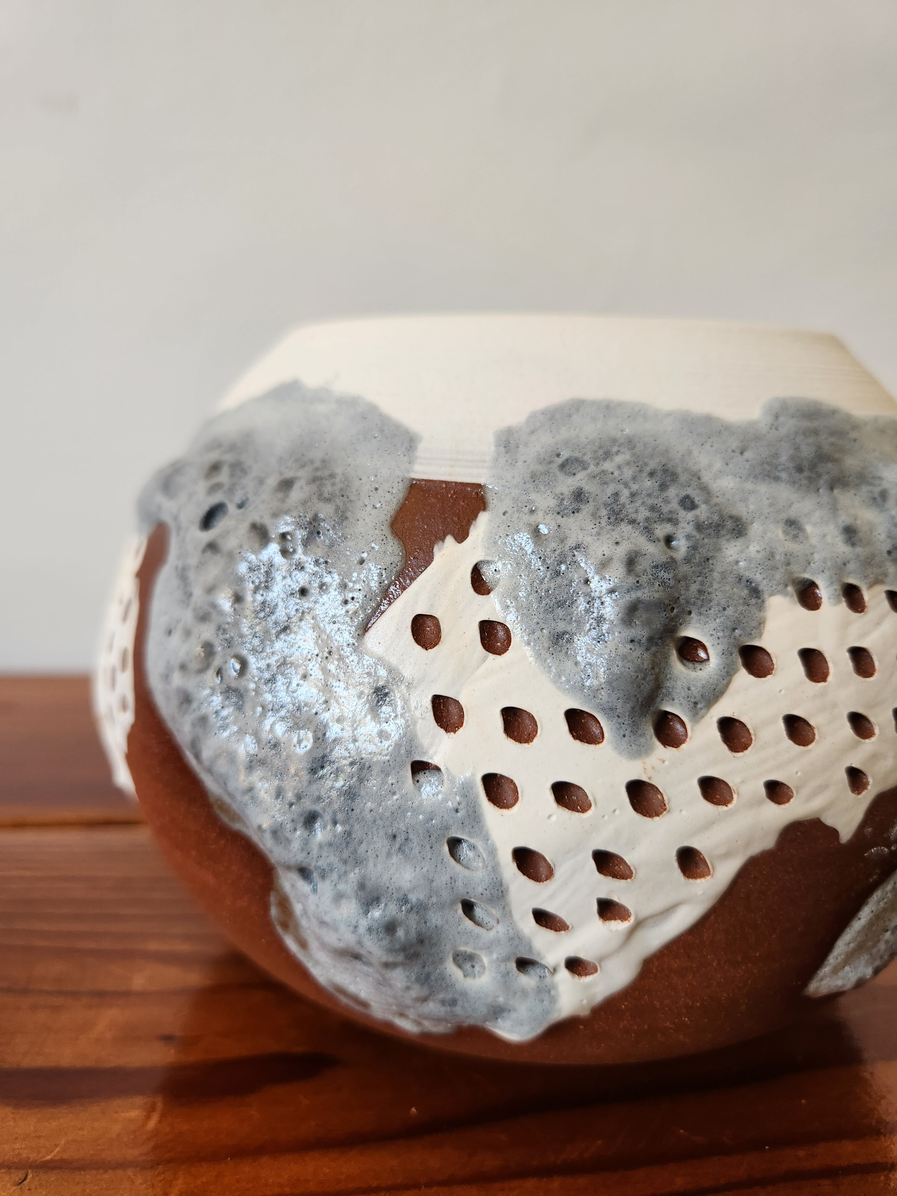 Crater Grey & White Vase