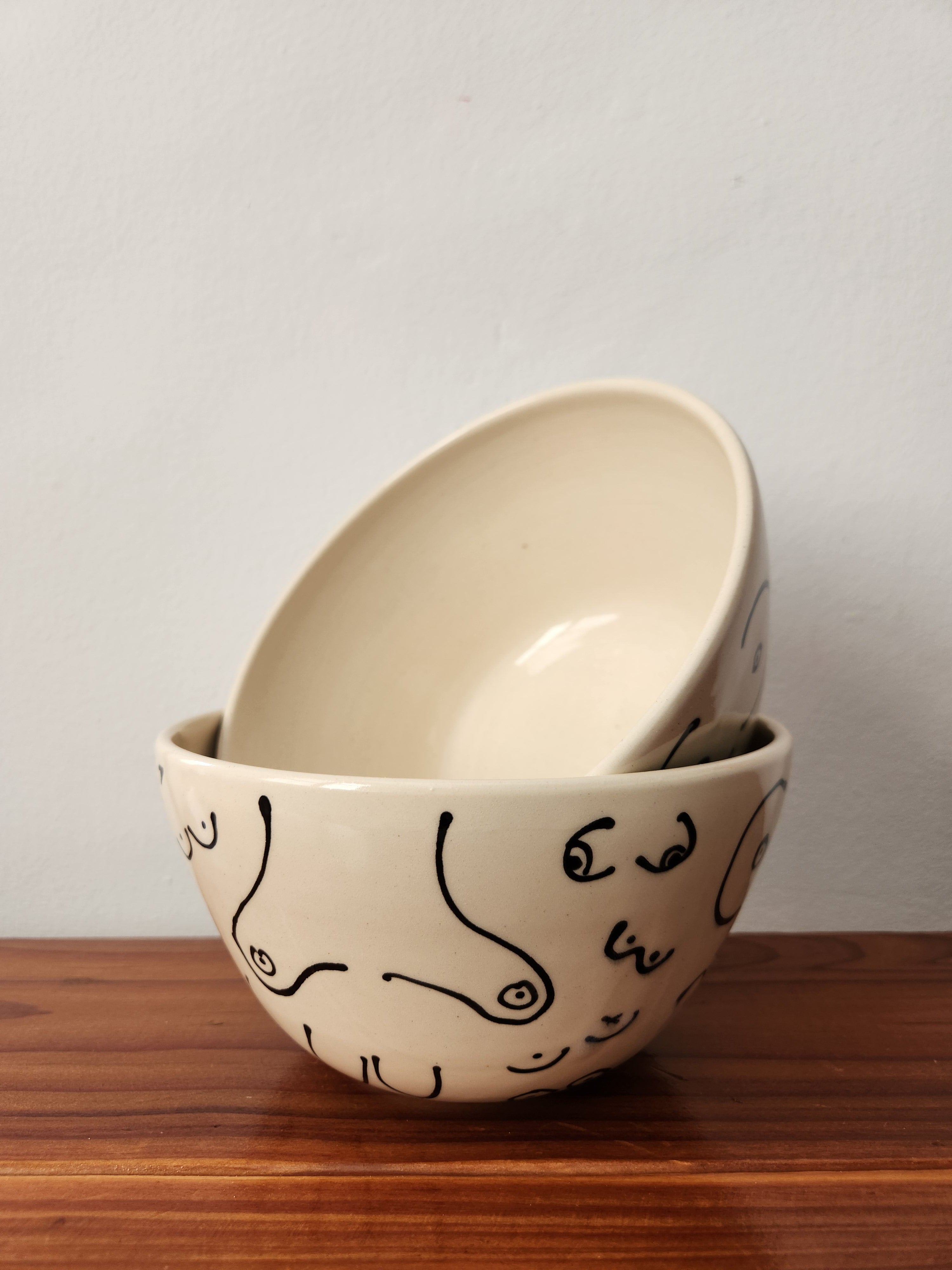 Set of 2 Ramen Bowls - Boob Print