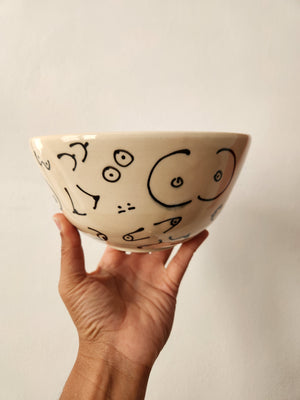 Set of 2 Ramen Bowls - Boob Print