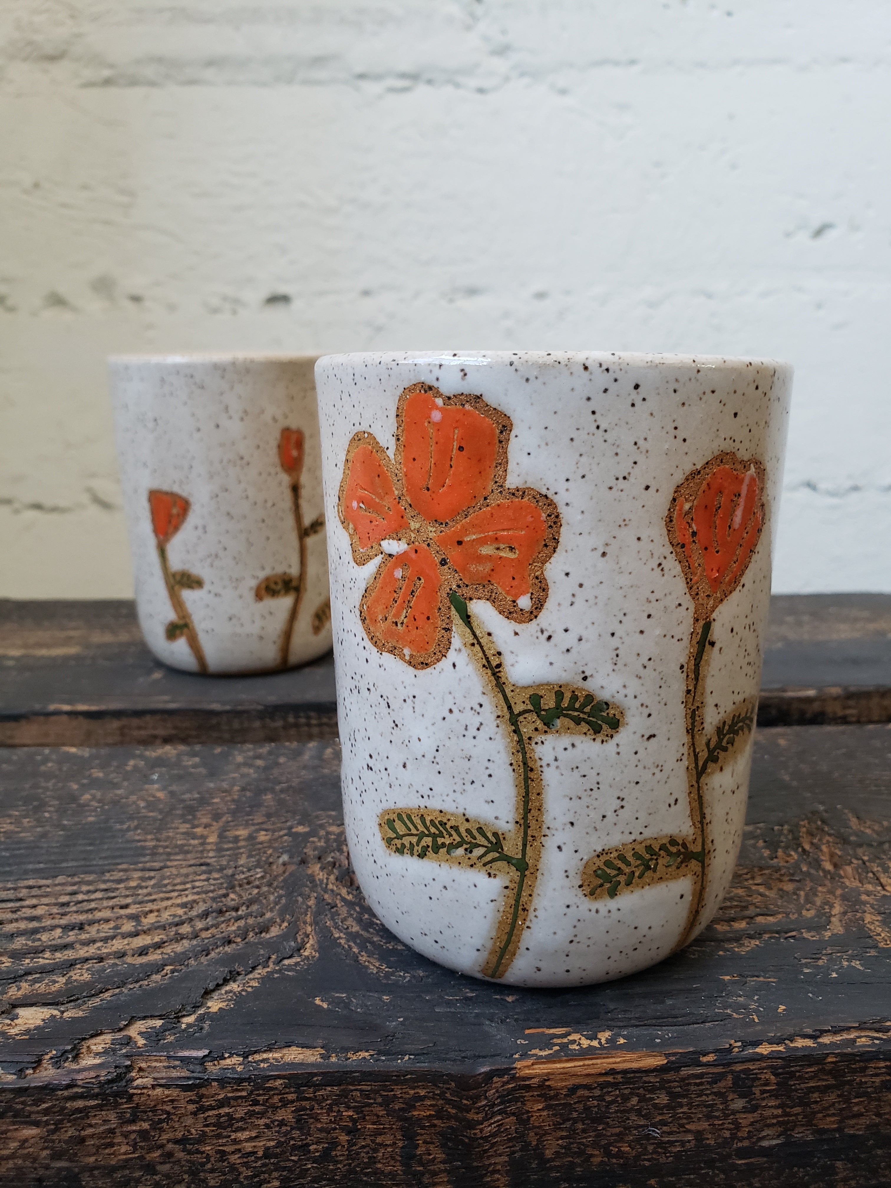 Tumbler - Speckled Poppies