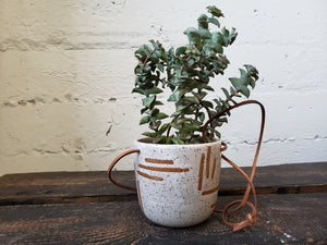 Hanging Planter - Speckled Geometric Lines