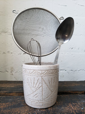 Utensil Holder/Crock - Speckled Sun and Mountains