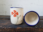 Tumbler - Poppies w/Blue Rim