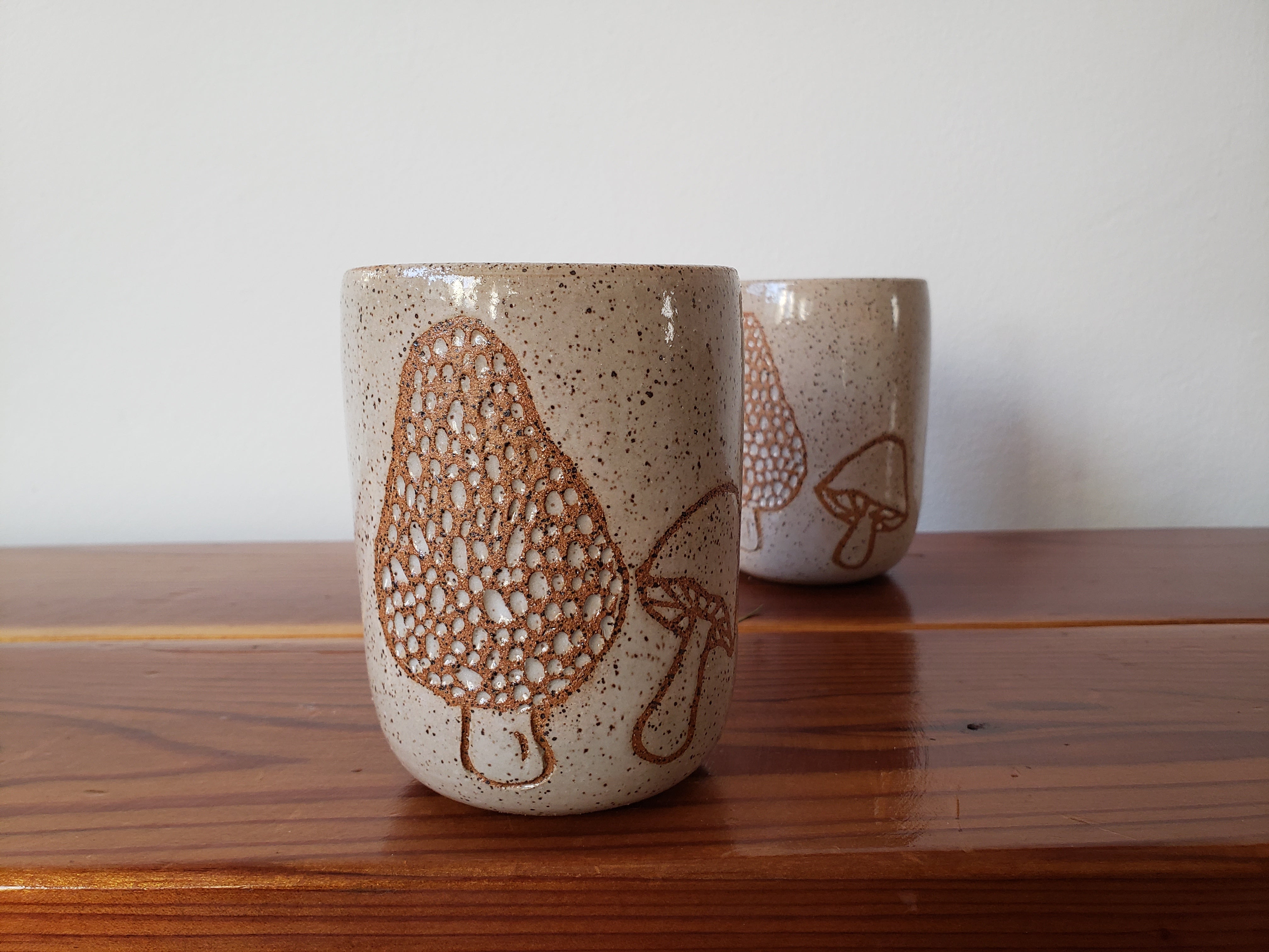 Tumbler - Tan Mushrooms – Gopi Shah Ceramics