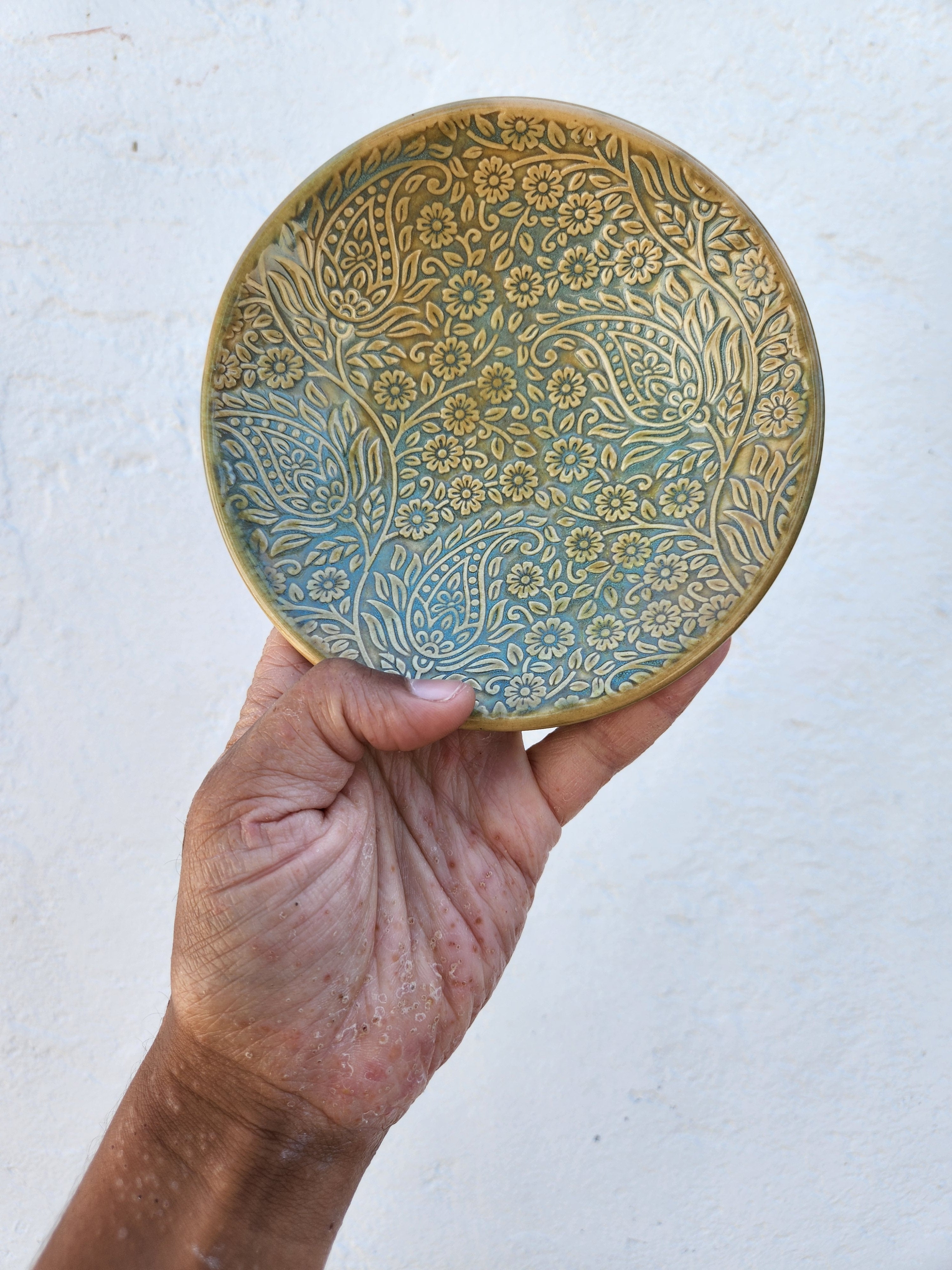 Catch All Bowl - Blue/Green Lace