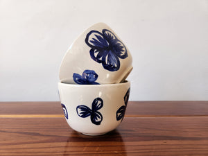 Pair of Blue Flower Bowls