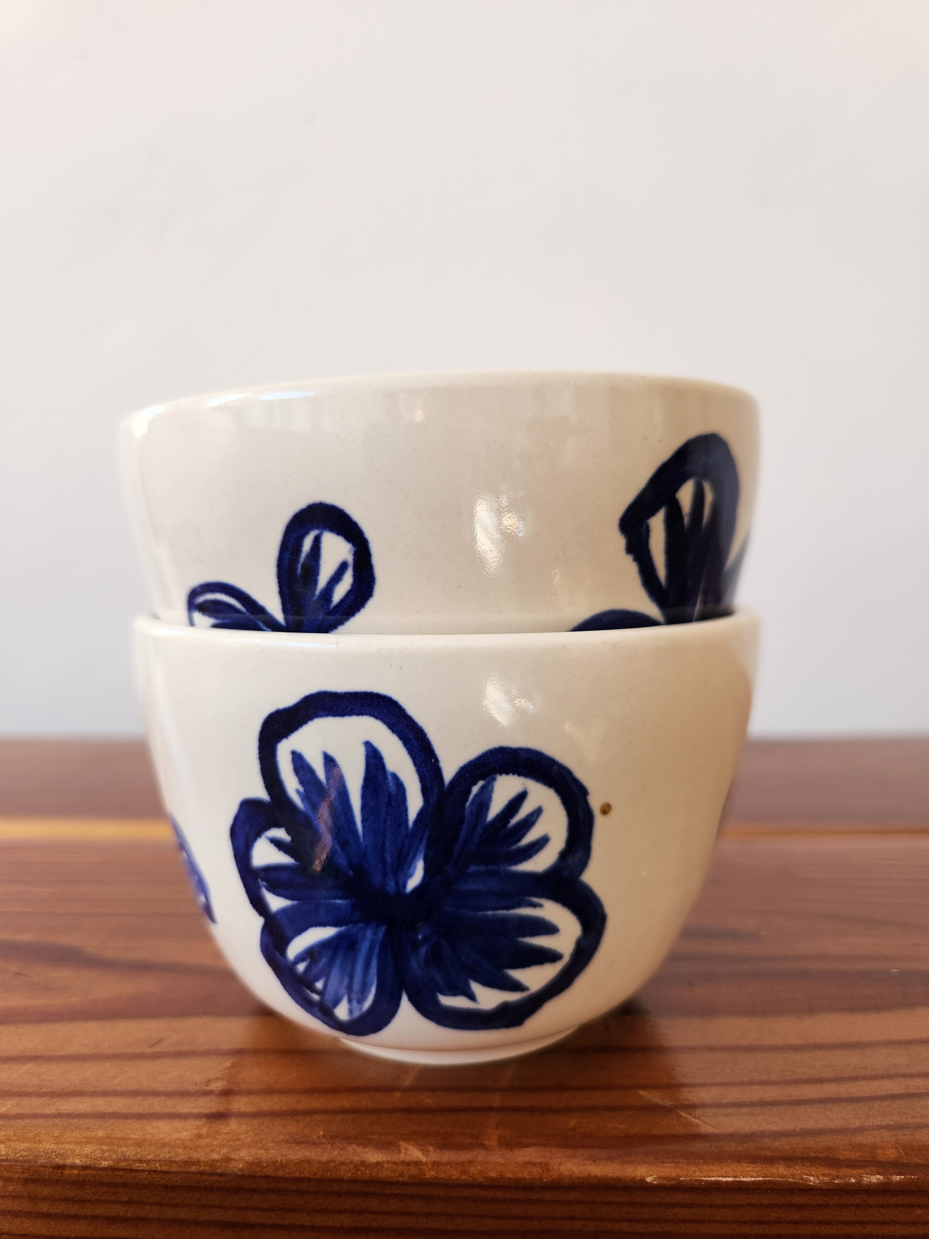 Pair of Blue Flower Bowls