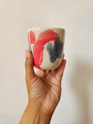 Tea Cup - Pink and Blue Clouds