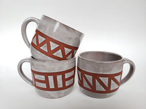 Mug - Grey and Brown Geometric
